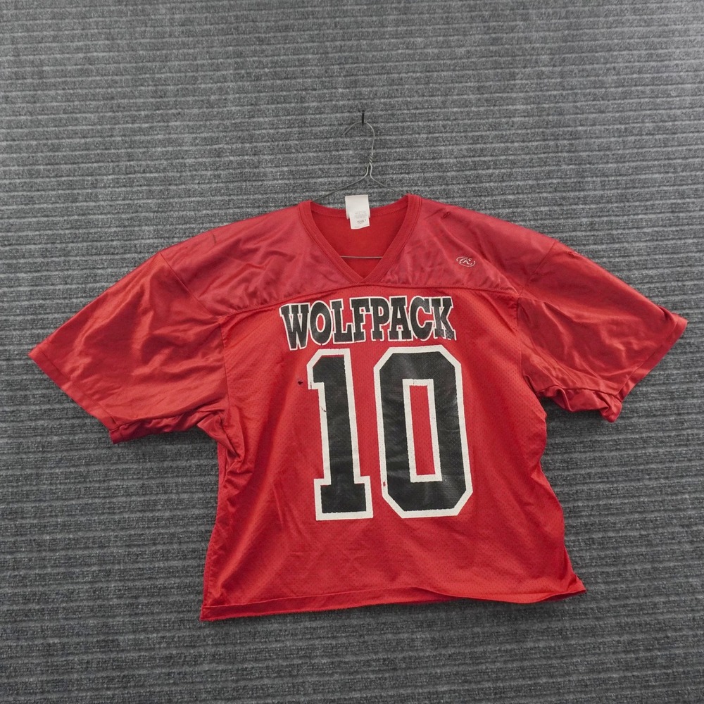 Rawlings Wolfpack Football Jersey Adult L Red Mauzy 10 Mesh